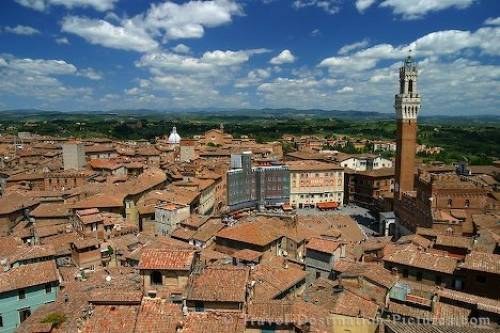 Aerial Siena City Tuscany Italy